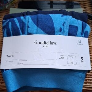 Goodfellow & Co Men's Blue Patterned Trunks - 2 Pack